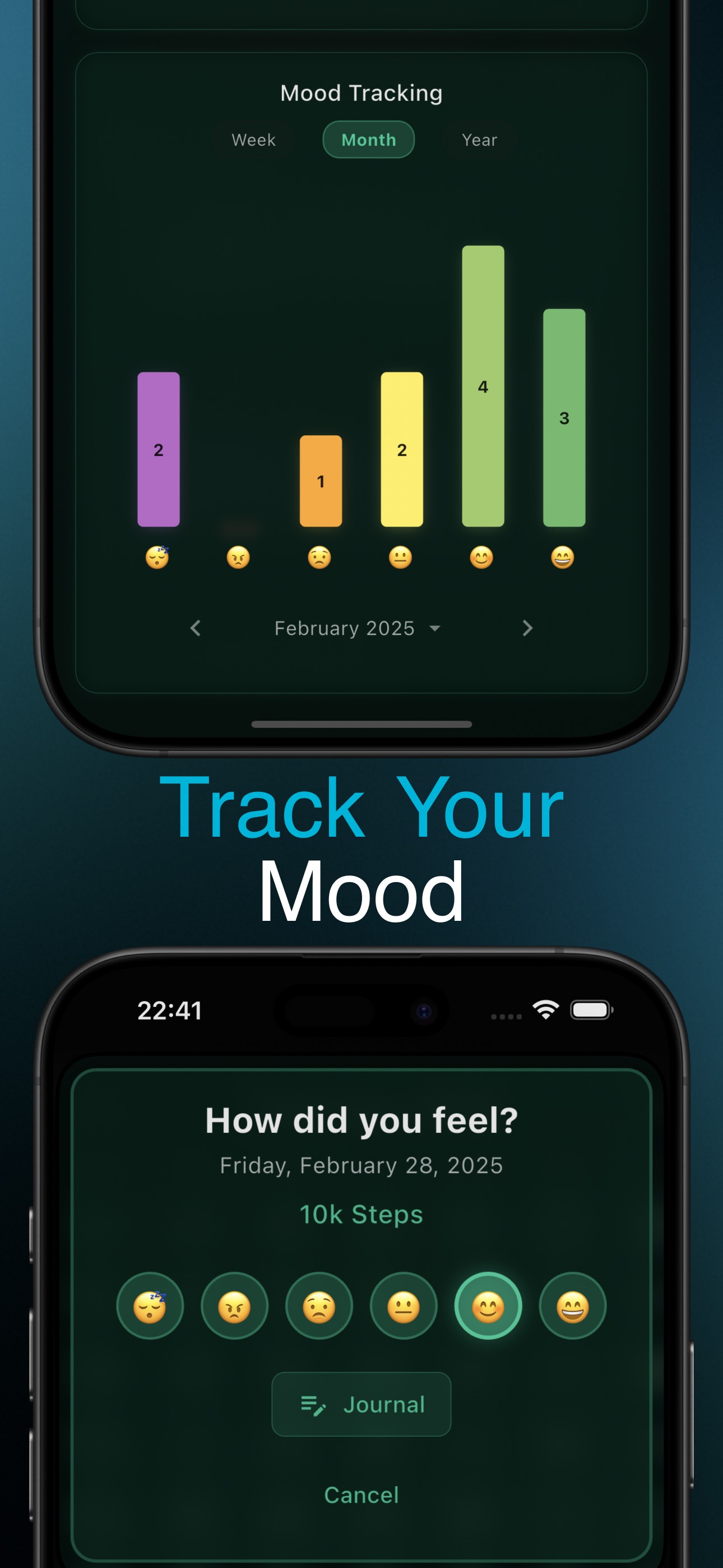 TaskStack App Screenshot - Track Your Mood